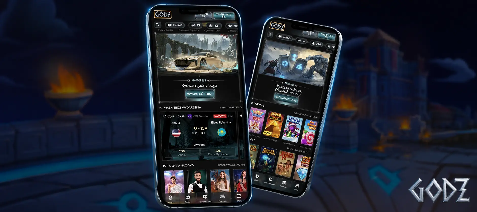 Rozpoczęcie gry w Godz Casino